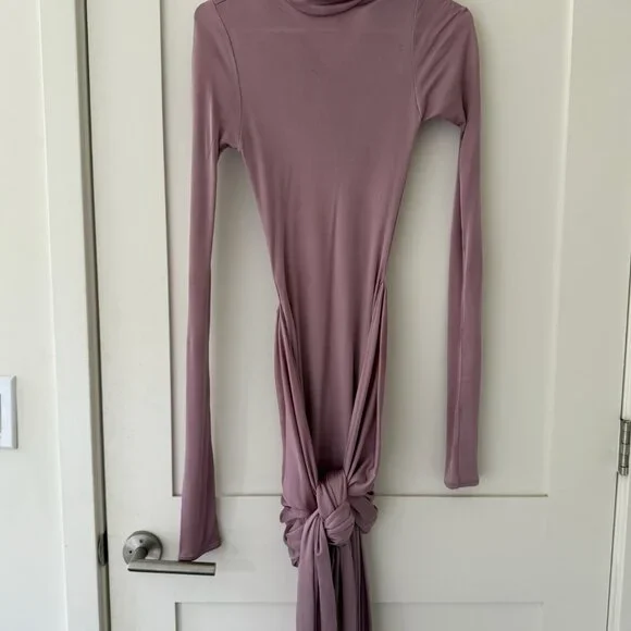 Helsa Slinky Jersey Sarong Maxi Dress In Elderberry - Picture 5 of 15